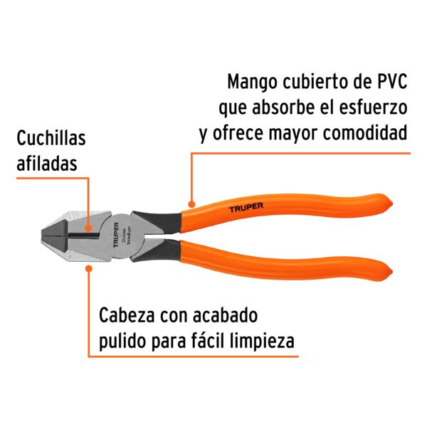 Alicate Universal Electricista Prof 8" 17304 Truper - Imagen 3