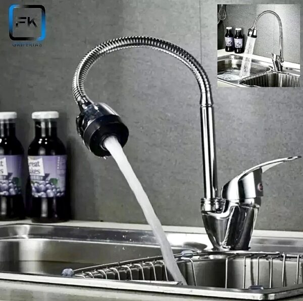 Monomando Cocina Cuello Flexible Chrome FK - Imagen 2
