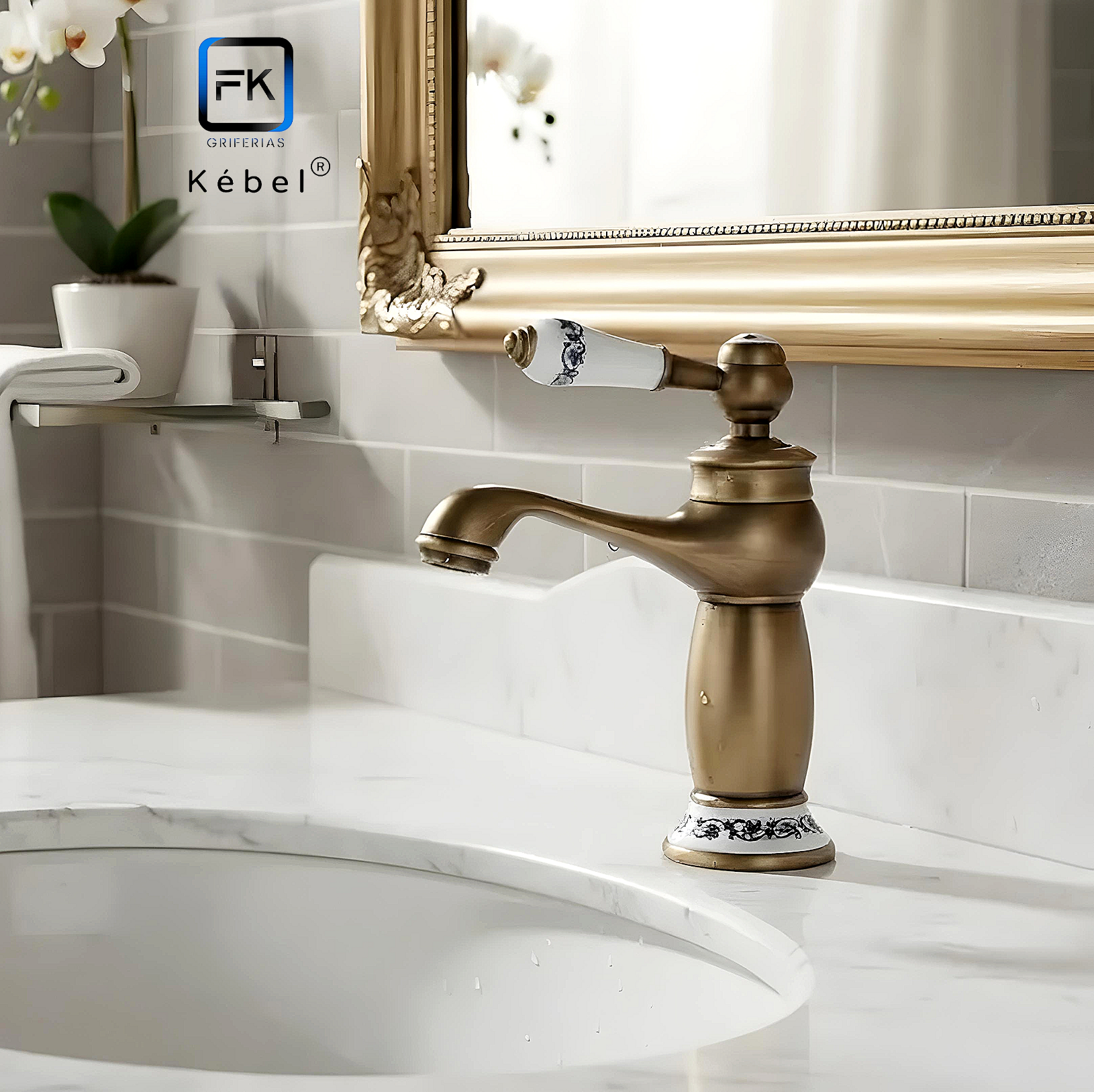 Monomando Lavamanos Vintage Archaize Ceramic Kébel FK