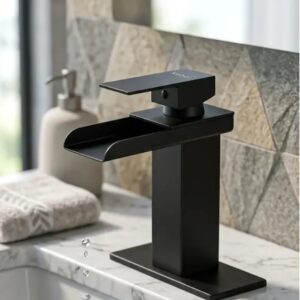 Monomando Lavamanos Cascada Matte Black Kébel FK